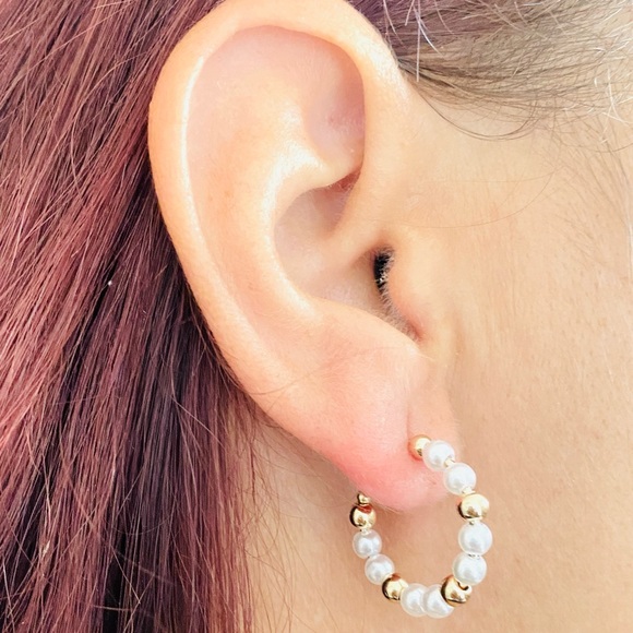 Beaded Small Hoops - Picture 9 of 9